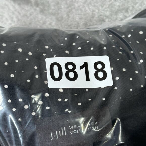 J Jill Dress Womens Large Black White Polka Dot Wearever Collection Shift Preppy - Picture 7 of 7